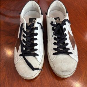 Golden Goose Superstar White and Brown Sneakers Womens US 9/Eur 39